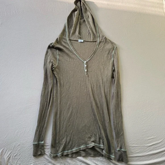 Splendid Thermal Hooded Henley Tee - Picture 3 of 7